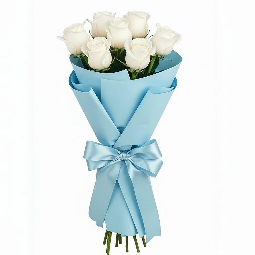 Букет 7 белых роз Проуд в Южном