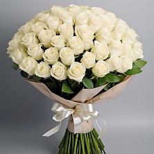 Букет 101 беля роза Белоснежка в Южном