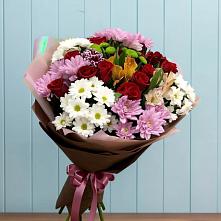 Букет цветов из:  Розы, Хризантемы и Альстромерии #REPLACE_PRED# Южном