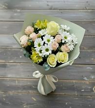 Букет цветов из:  Альстромерии, Розы и Хризантемы в Южном