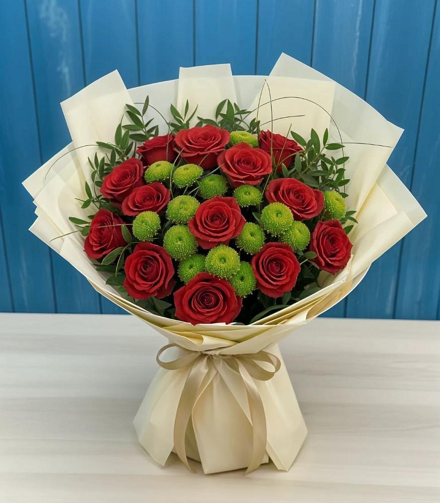 Букет цветов из: Розы и Хризантемы в Южном